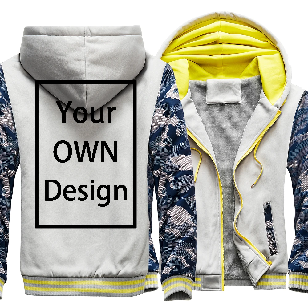 Your OWN Design Brand Logo/Picture Custom Men Women DIY Winter Thick Hoodies Sweatshirt Casual Hoody 24 Color Loose COAT