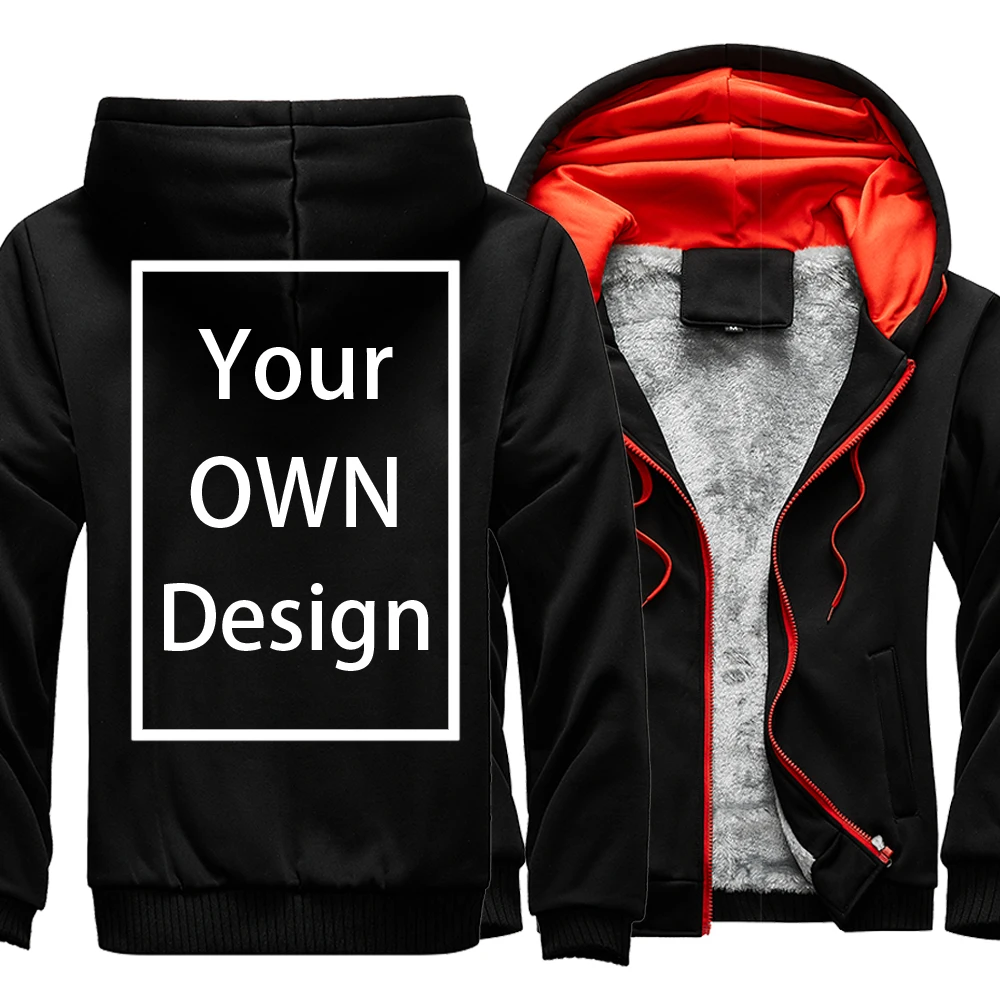 Your OWN Design Brand Logo/Picture Custom Men Women DIY Winter Thick Hoodies Sweatshirt Casual Hoody 24 Color Loose COAT