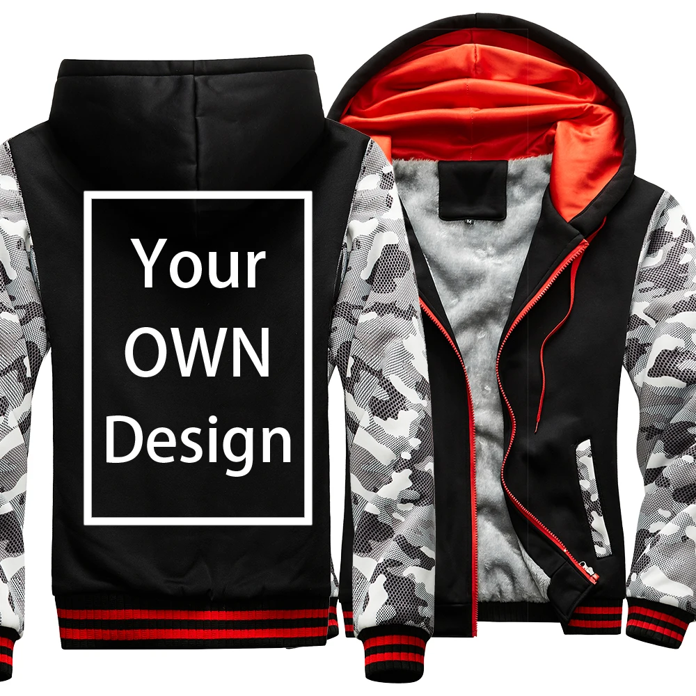Your OWN Design Brand Logo/Picture Custom Men Women DIY Winter Thick Hoodies Sweatshirt Casual Hoody 24 Color Loose COAT
