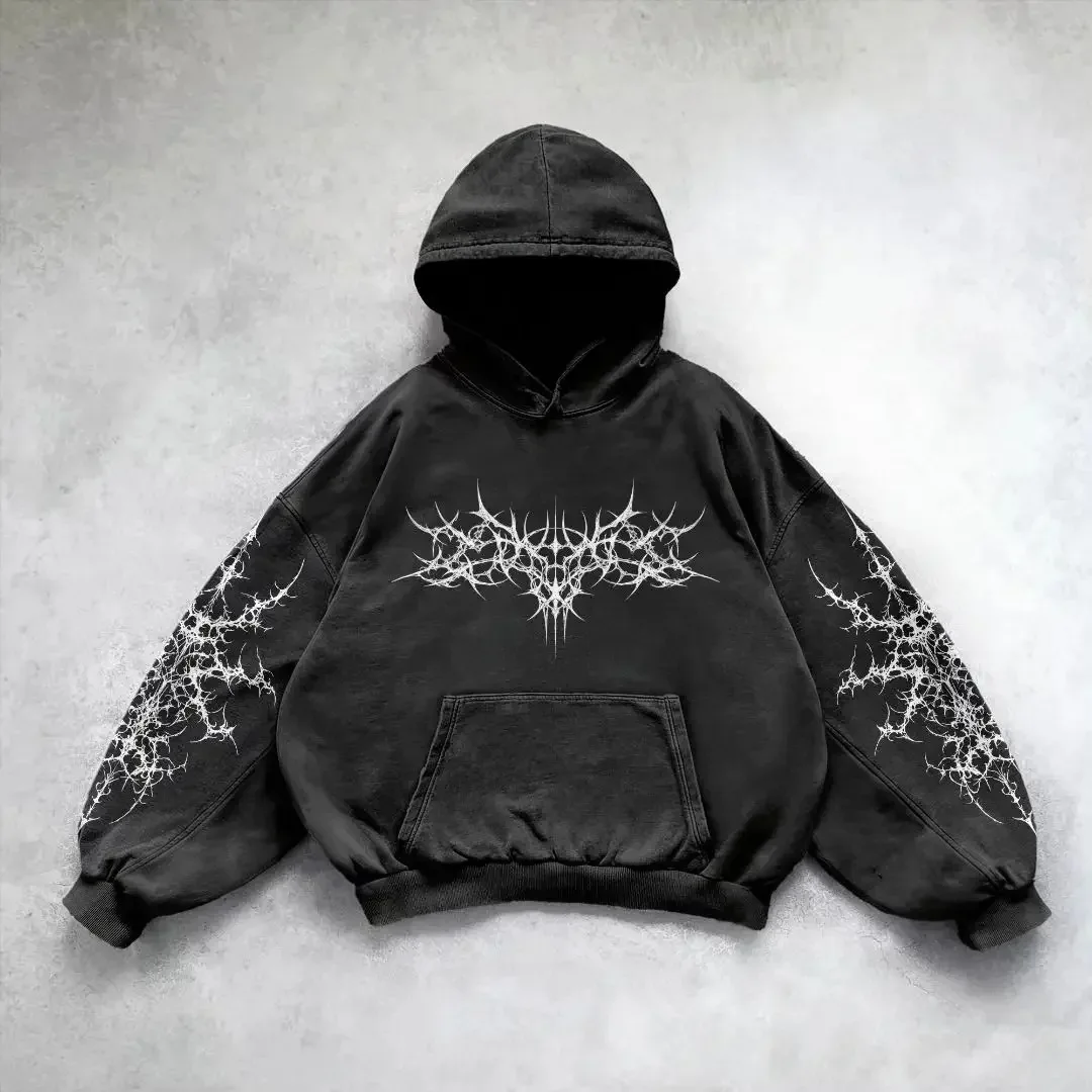 Dark Series Men's Hoodie Sweatshirt Casual Sports Wear Long Sleeve Drawstring Hooded Pullover