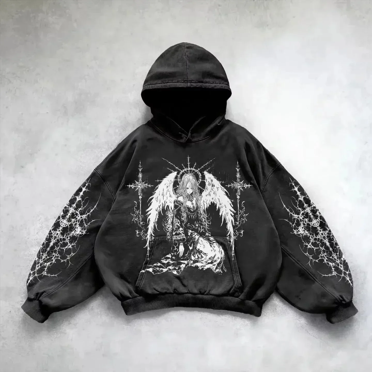 Dark Series Men's Hoodie Sweatshirt Casual Sports Wear Long Sleeve Drawstring Hooded Pullover