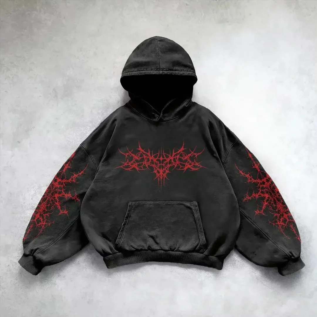 Dark Series Men's Hoodie Sweatshirt Casual Sports Wear Long Sleeve Drawstring Hooded Pullover
