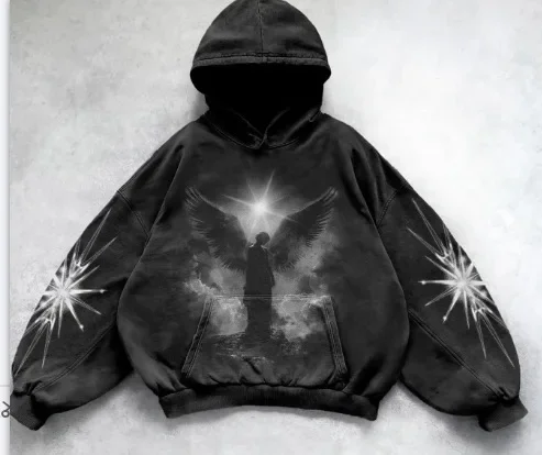 Dark Series Men's Hoodie Sweatshirt Casual Sports Wear Long Sleeve Drawstring Hooded Pullover