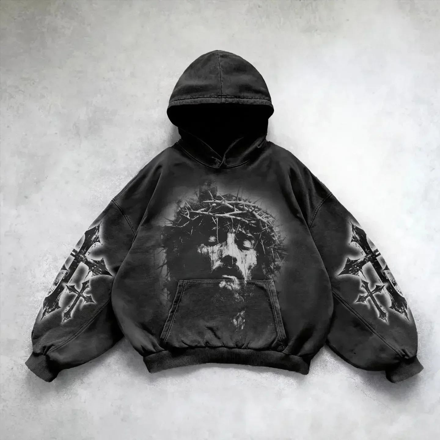 Dark Series Men's Hoodie Sweatshirt Casual Sports Wear Long Sleeve Drawstring Hooded Pullover