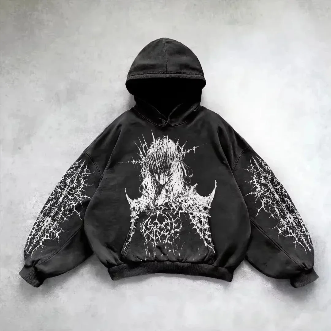 Dark Series Men's Hoodie Sweatshirt Casual Sports Wear Long Sleeve Drawstring Hooded Pullover