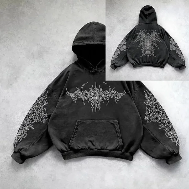 Dark Series Men's Hoodie Sweatshirt Casual Sports Wear Long Sleeve Drawstring Hooded Pullover