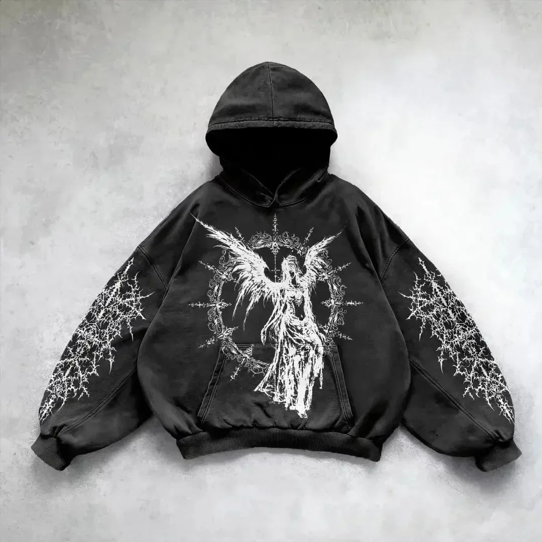 Dark Series Men's Hoodie Sweatshirt Casual Sports Wear Long Sleeve Drawstring Hooded Pullover