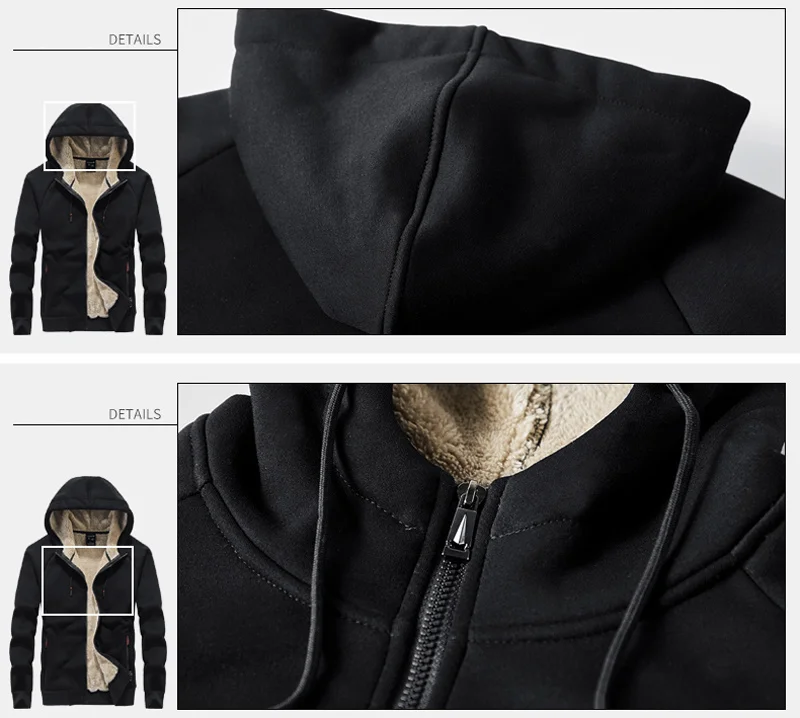 Mens Cotton Winter Super Warm Coats Thicken Fleece Streetwear Hip Hop Hoodies Sweatshirts Men Wool Sportswear Sudadera 7XL 8XL