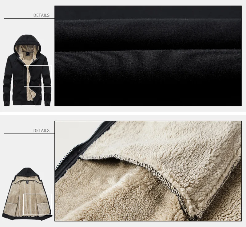 Mens Cotton Winter Super Warm Coats Thicken Fleece Streetwear Hip Hop Hoodies Sweatshirts Men Wool Sportswear Sudadera 7XL 8XL