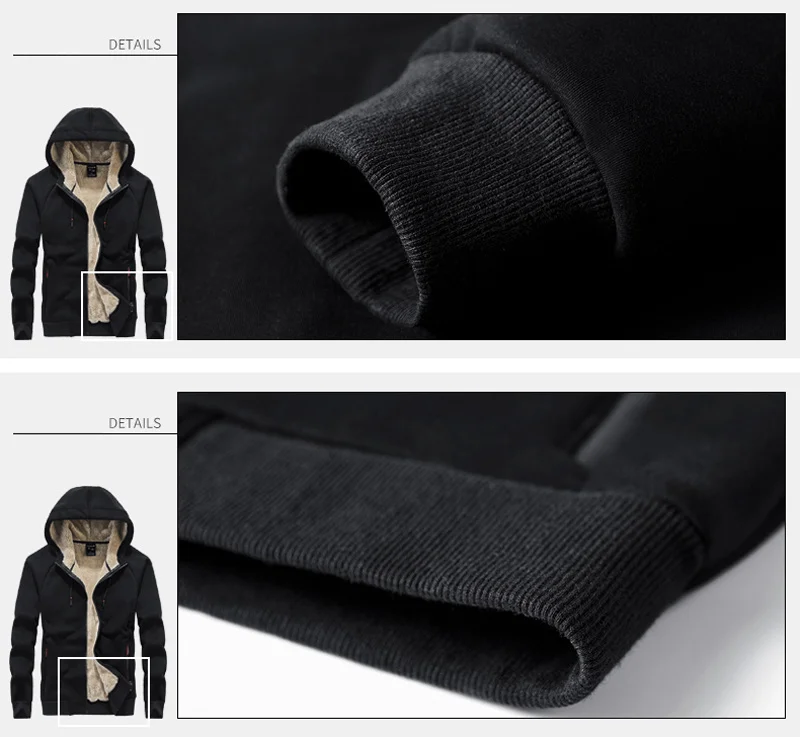 Mens Cotton Winter Super Warm Coats Thicken Fleece Streetwear Hip Hop Hoodies Sweatshirts Men Wool Sportswear Sudadera 7XL 8XL