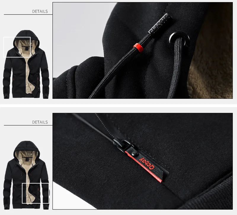 Mens Cotton Winter Super Warm Coats Thicken Fleece Streetwear Hip Hop Hoodies Sweatshirts Men Wool Sportswear Sudadera 7XL 8XL
