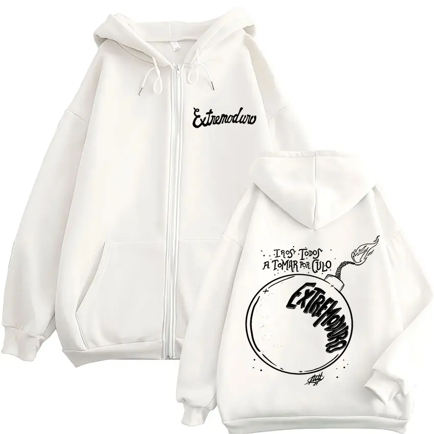 Extremoduro Tour 2025 Album Zipper Hoodies Unisex Rock Hip Hop Pop Music Zip Up Sweatshirt Casual Loose Long Sleeve Jacket Hoody