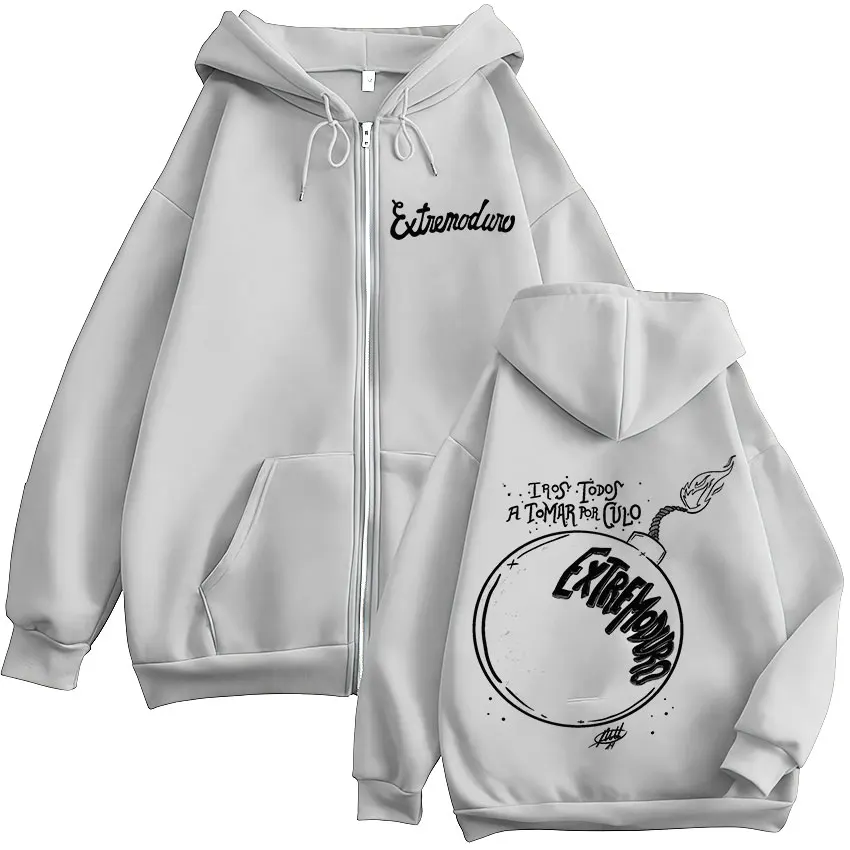 Extremoduro Tour 2025 Album Zipper Hoodies Unisex Rock Hip Hop Pop Music Zip Up Sweatshirt Casual Loose Long Sleeve Jacket Hoody