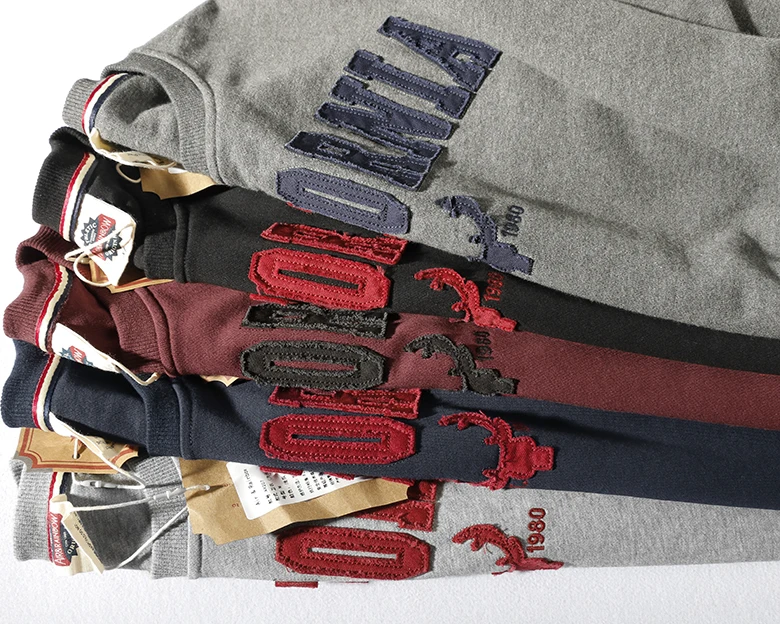 2021 Autumn Winter New Pullover Hoodies Men's Fashion Long-sleeved O-neck Versatile Wash Terry Fabric Letter Sticker Sweatshirts
