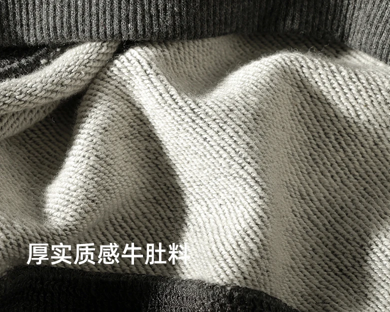 2021 Autumn Winter New Pullover Hoodies Men's Fashion Long-sleeved O-neck Versatile Wash Terry Fabric Letter Sticker Sweatshirts
