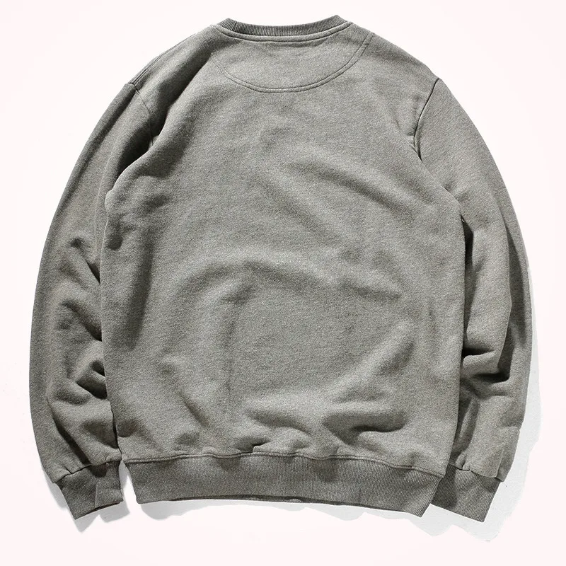 2021 Autumn Winter New Pullover Hoodies Men's Fashion Long-sleeved O-neck Versatile Wash Terry Fabric Letter Sticker Sweatshirts