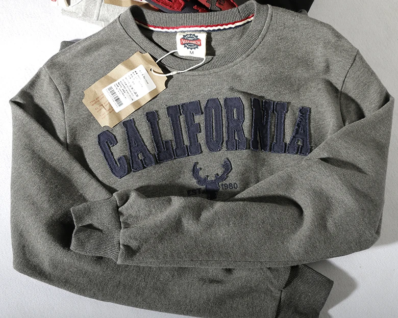 2021 Autumn Winter New Pullover Hoodies Men's Fashion Long-sleeved O-neck Versatile Wash Terry Fabric Letter Sticker Sweatshirts