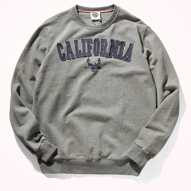 2021 Autumn Winter New Pullover Hoodies Men's Fashion Long-sleeved O-neck Versatile Wash Terry Fabric Letter Sticker Sweatshirts