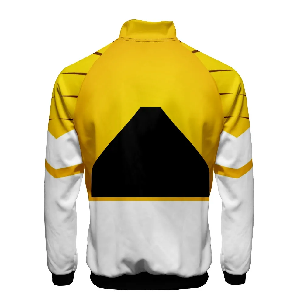 Coats Anime Mighty Morphin Cosplay Costume Hoodies 3D Printed Stand Collar Zipper Jacket Sportswear Sweatshirt