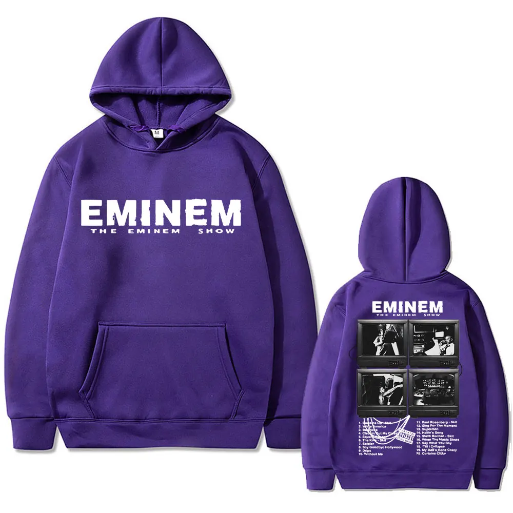 Rapper Eminem Music Album Graphic Hoodie World Tour Gift for Fan Men Women Vintage Oversized Sweatshirt Male Fashion Streetwear