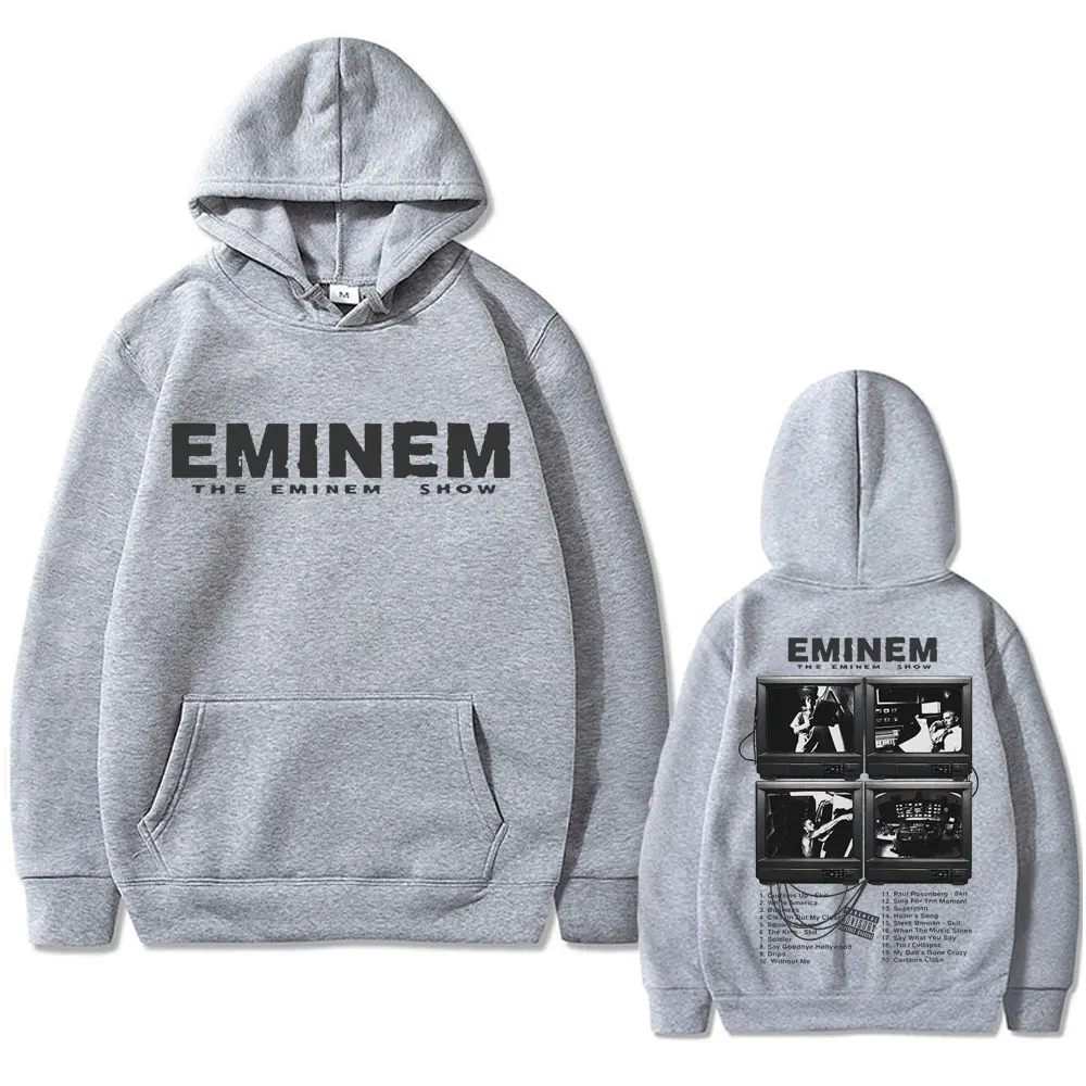 Rapper Eminem Music Album Graphic Hoodie World Tour Gift for Fan Men Women Vintage Oversized Sweatshirt Male Fashion Streetwear