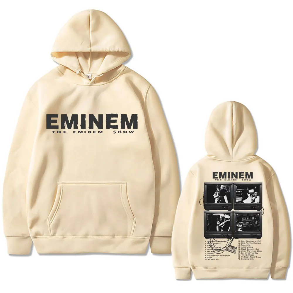 Rapper Eminem Music Album Graphic Hoodie World Tour Gift for Fan Men Women Vintage Oversized Sweatshirt Male Fashion Streetwear