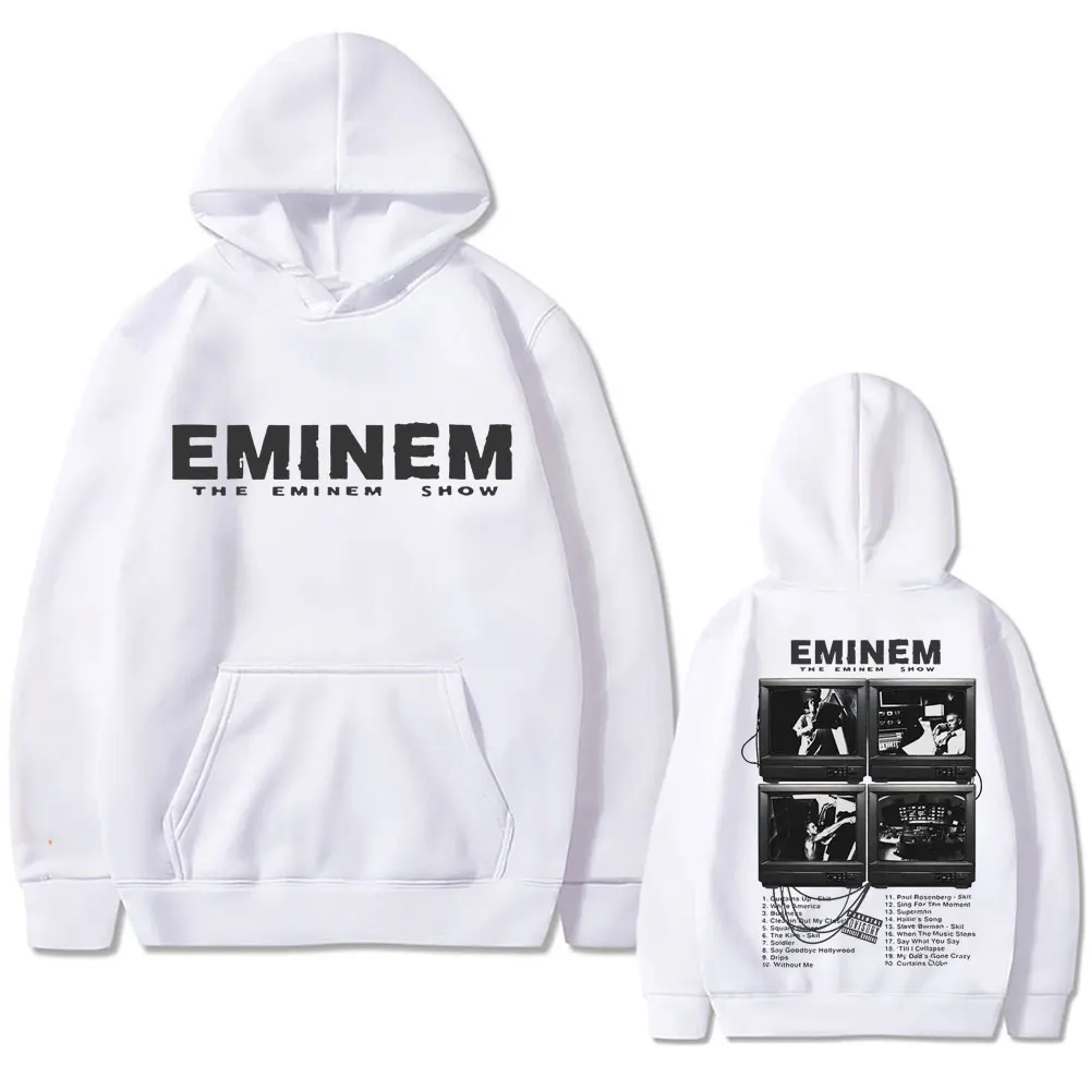 Rapper Eminem Music Album Graphic Hoodie World Tour Gift for Fan Men Women Vintage Oversized Sweatshirt Male Fashion Streetwear