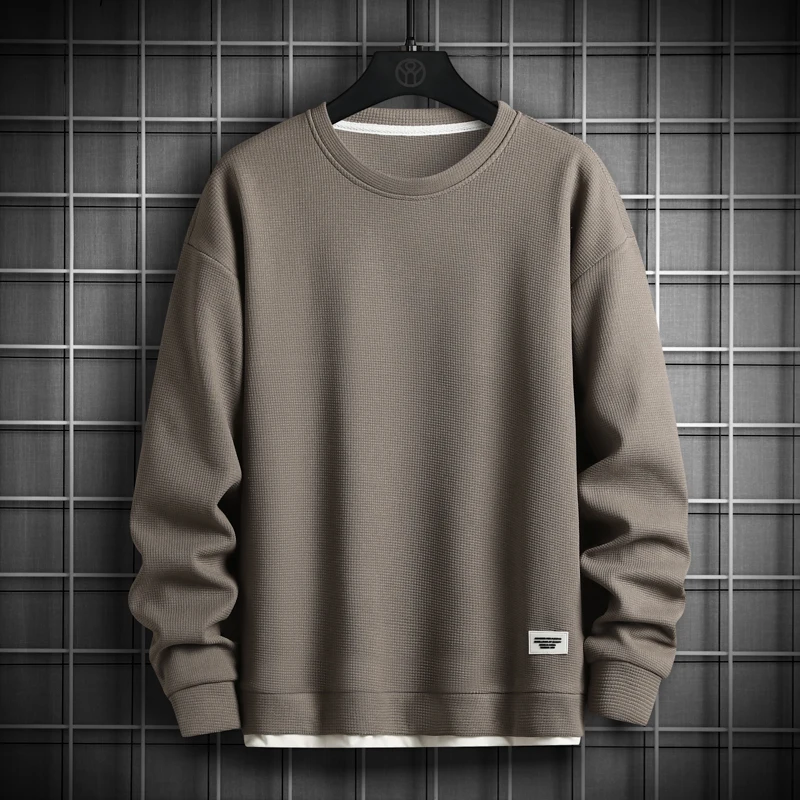 2027 Solid Color Sweatshirt Men Harajuku Hoodies O Neck long Sleeve Casual Sweatshirt Mens Pullover Tops Streetwear Man Hoodies