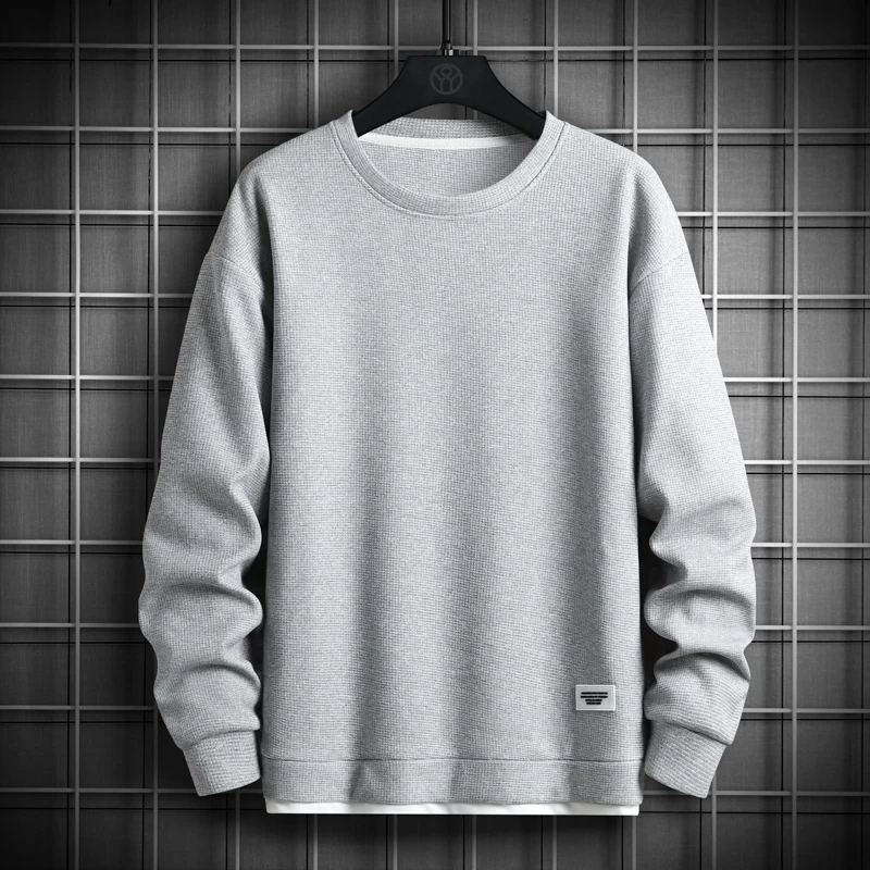 2027 Solid Color Sweatshirt Men Harajuku Hoodies O Neck long Sleeve Casual Sweatshirt Mens Pullover Tops Streetwear Man Hoodies