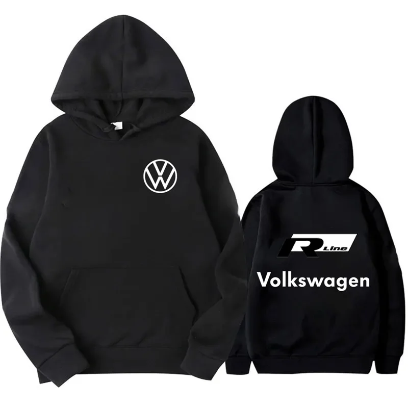 2025 Autumn and winter men's high-quality loose hooded sweatshirt, Volkswagen logo printed comfortable men's hooded sweatshirt