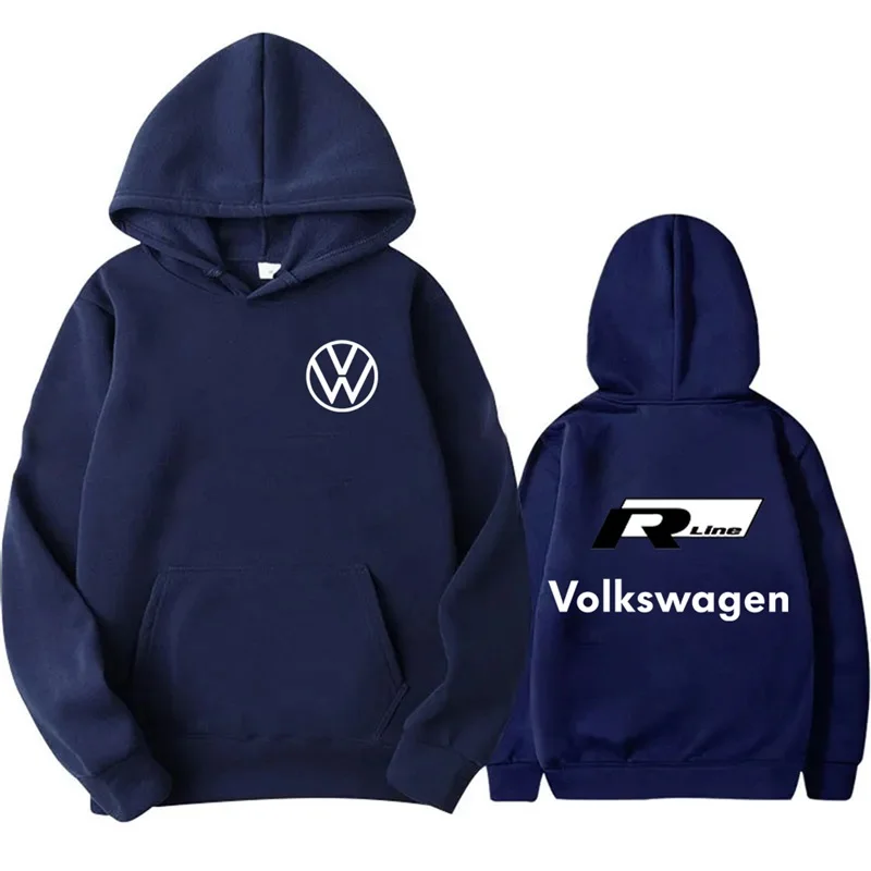 2025 Autumn and winter men's high-quality loose hooded sweatshirt, Volkswagen logo printed comfortable men's hooded sweatshirt