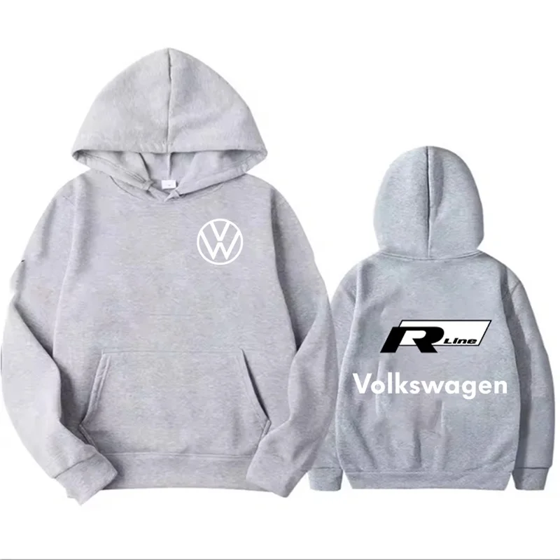 2025 Autumn and winter men's high-quality loose hooded sweatshirt, Volkswagen logo printed comfortable men's hooded sweatshirt