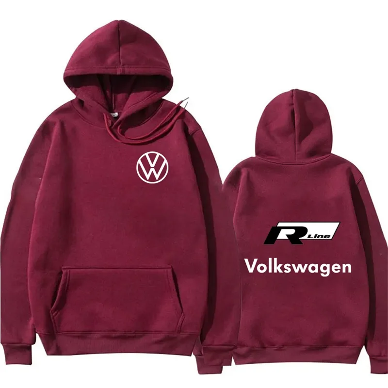 2025 Autumn and winter men's high-quality loose hooded sweatshirt, Volkswagen logo printed comfortable men's hooded sweatshirt