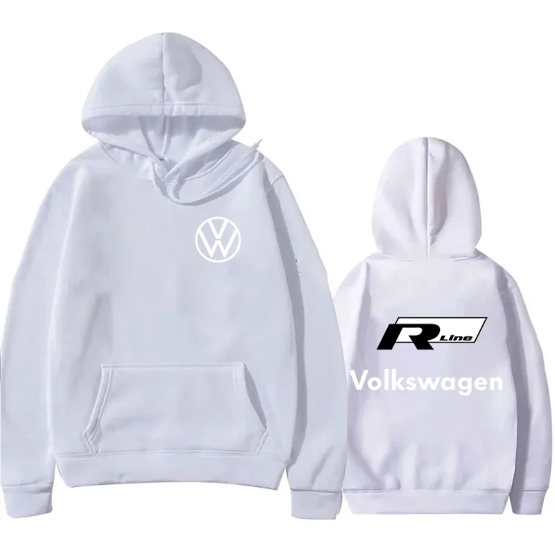 2025 Autumn and winter men's high-quality loose hooded sweatshirt, Volkswagen logo printed comfortable men's hooded sweatshirt