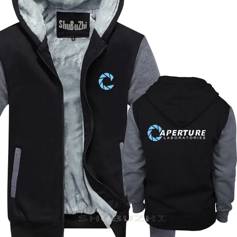 Portal warm coat Aperture Laboratories MEN'S The Cake Is A Lie Half Life men winter autumn fashion male thick hoodie sbz5374
