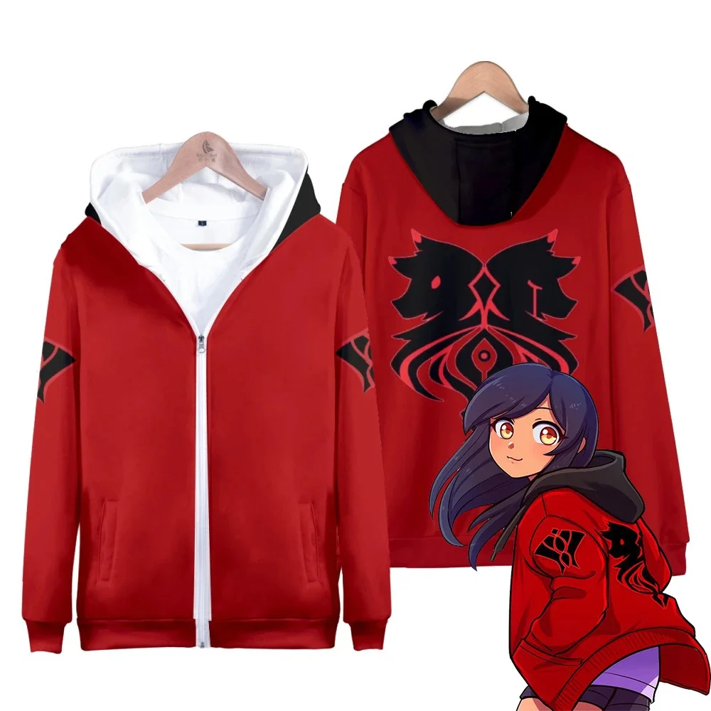 Anime Aaron Hoodies Zipper Varsity Jacket Merch Hoodies Women Men Hooded Sweater Sweatshirts Boys Girls Cosplay Costume Hoodie