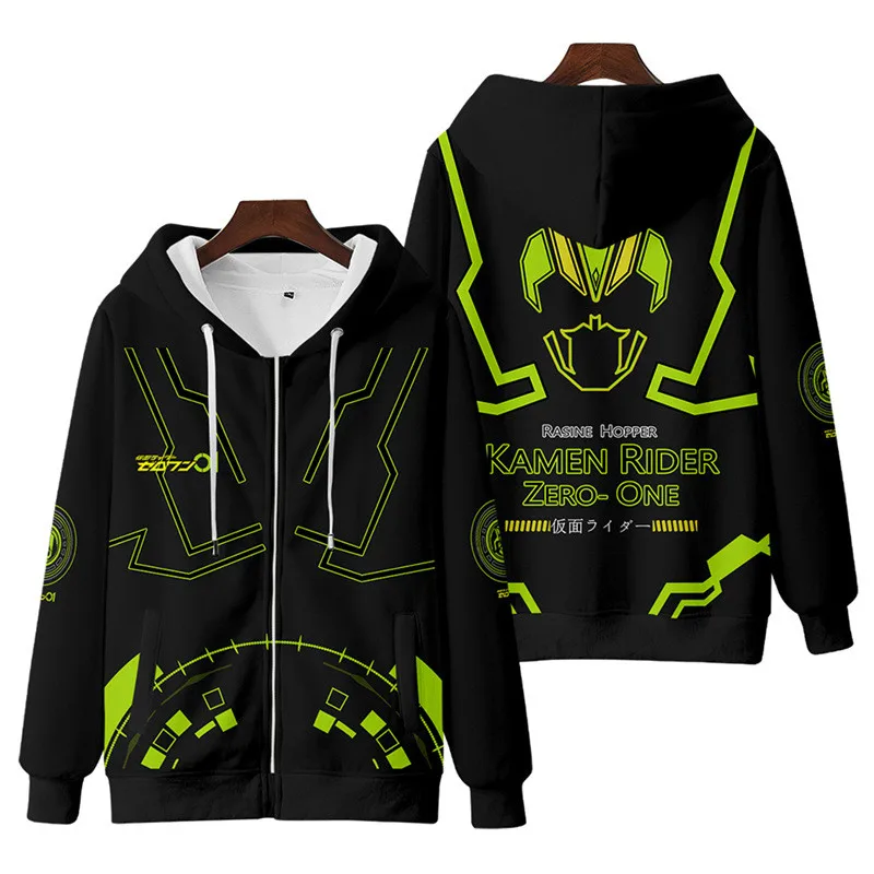 Masked Rider 3D Print Men/Women Autumn Hoodies Sweatshirt Long Sleeves Zip Up Jackets Harajuku Coats Cosplay Costume