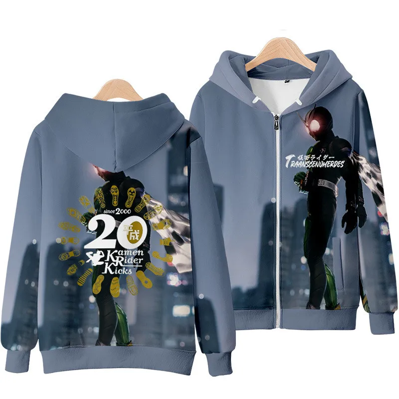 Masked Rider 3D Print Men/Women Autumn Hoodies Sweatshirt Long Sleeves Zip Up Jackets Harajuku Coats Cosplay Costume