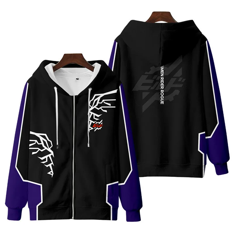 Masked Rider 3D Print Men/Women Autumn Hoodies Sweatshirt Long Sleeves Zip Up Jackets Harajuku Coats Cosplay Costume
