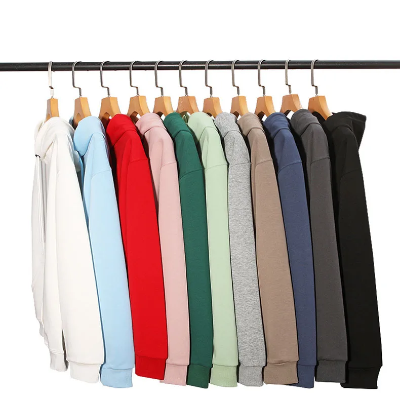 Custom Embroidery Logo Hooded Sweater Men's Loose Size Autumn Cotton Sweatshirt High Quality Tops Male Hip Hop Pullover