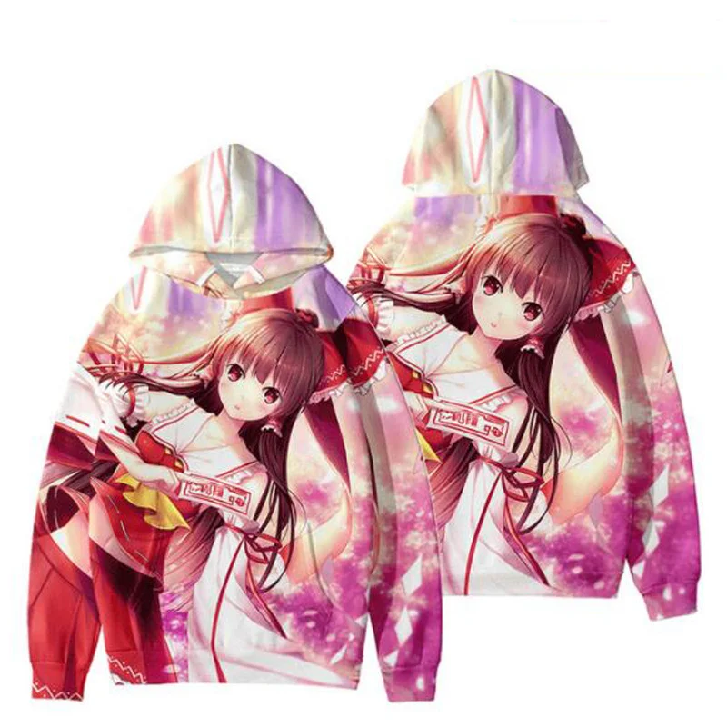 Coats Anime Touhou Project 3D Print Hoodies Boys/girls Cirno Remilia Scarlet Flandre Scarlet Pullover Sweatshirt Cosplay Costume