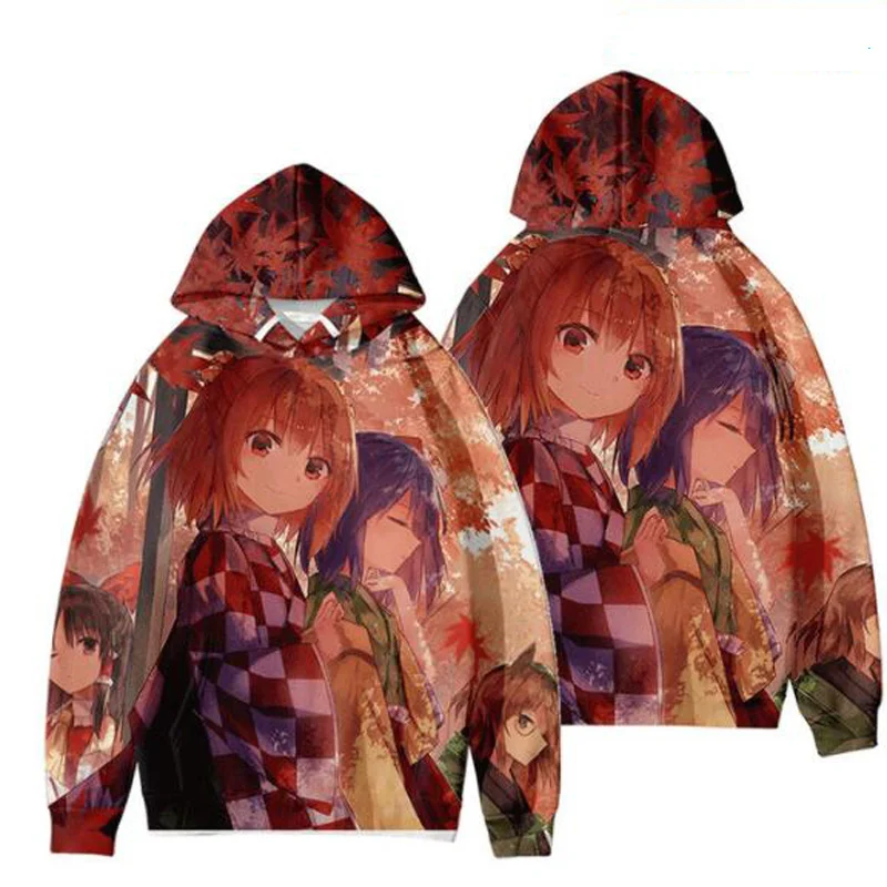 Coats Anime Touhou Project 3D Print Hoodies Boys/girls Cirno Remilia Scarlet Flandre Scarlet Pullover Sweatshirt Cosplay Costume