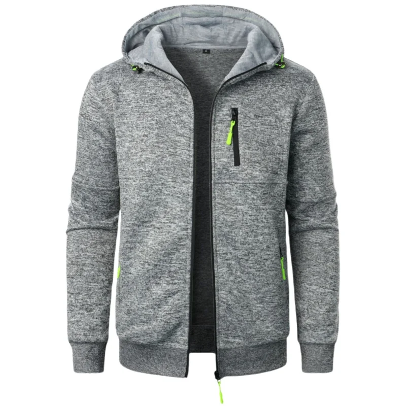 Men's Hoodies Long Sleeve Sweatshirt Zipper Design Hooded Sweatshirt for Men Clothing Sportswear Slim Fit Casual Jacket