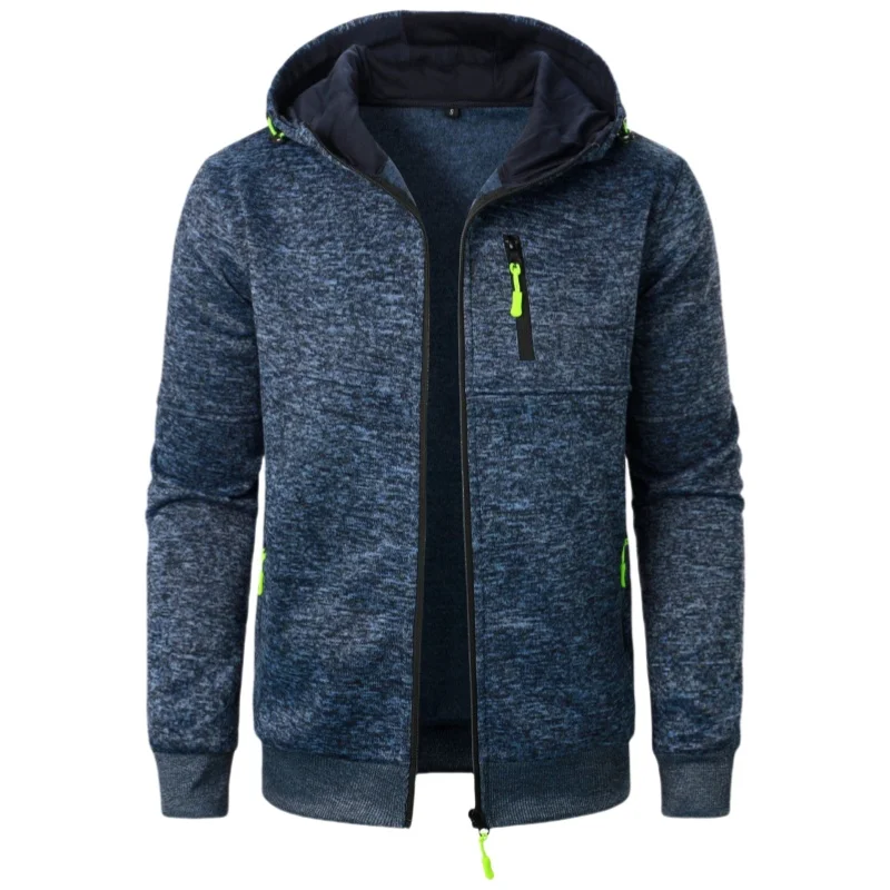 Men's Hoodies Long Sleeve Sweatshirt Zipper Design Hooded Sweatshirt for Men Clothing Sportswear Slim Fit Casual Jacket
