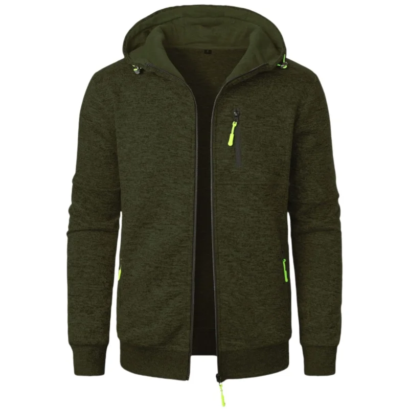 Men's Hoodies Long Sleeve Sweatshirt Zipper Design Hooded Sweatshirt for Men Clothing Sportswear Slim Fit Casual Jacket