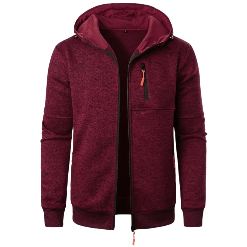 Men's Hoodies Long Sleeve Sweatshirt Zipper Design Hooded Sweatshirt for Men Clothing Sportswear Slim Fit Casual Jacket