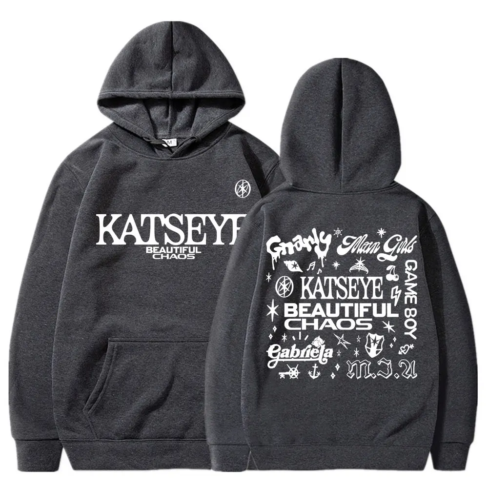 Kpop Katseye Beautiful Chaos Album Tour Hoodies Fashion Retro Harajuku Men Women Sportwear Fleece Oversized Tracksuit Streetwear