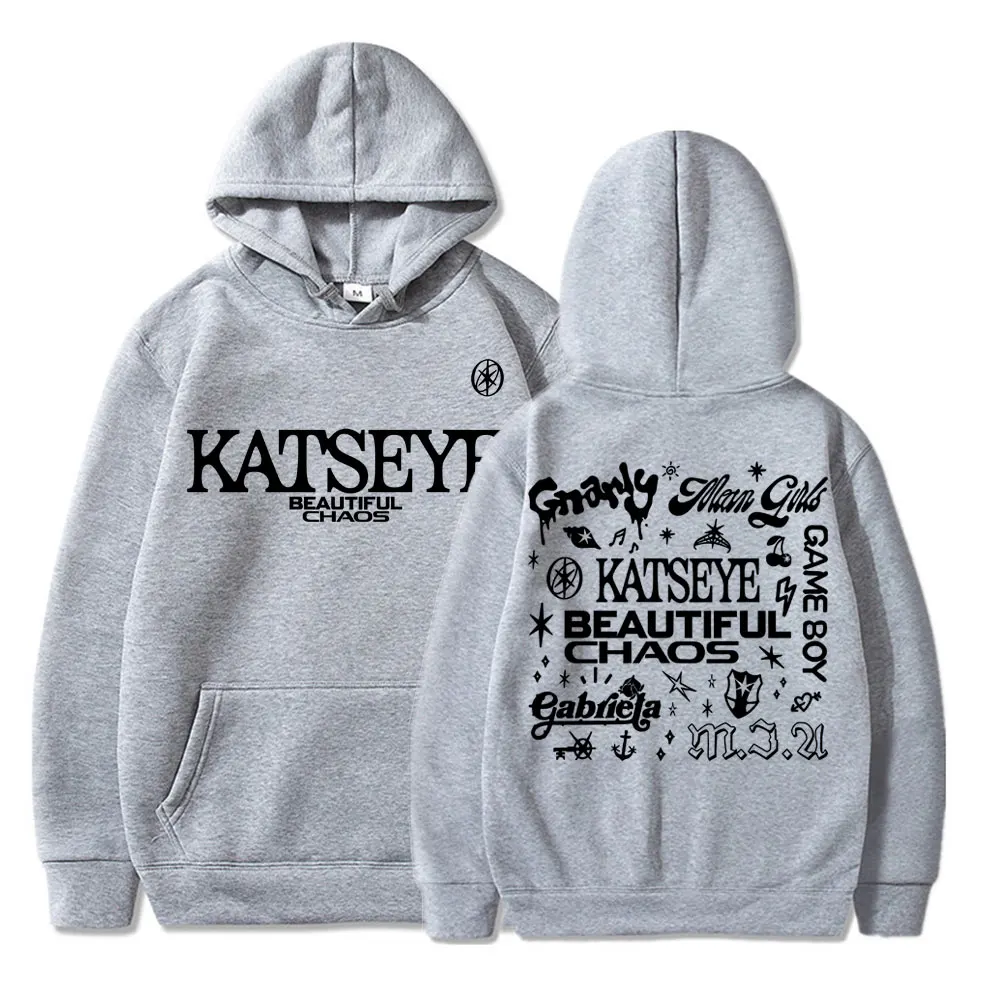 Kpop Katseye Beautiful Chaos Album Tour Hoodies Fashion Retro Harajuku Men Women Sportwear Fleece Oversized Tracksuit Streetwear