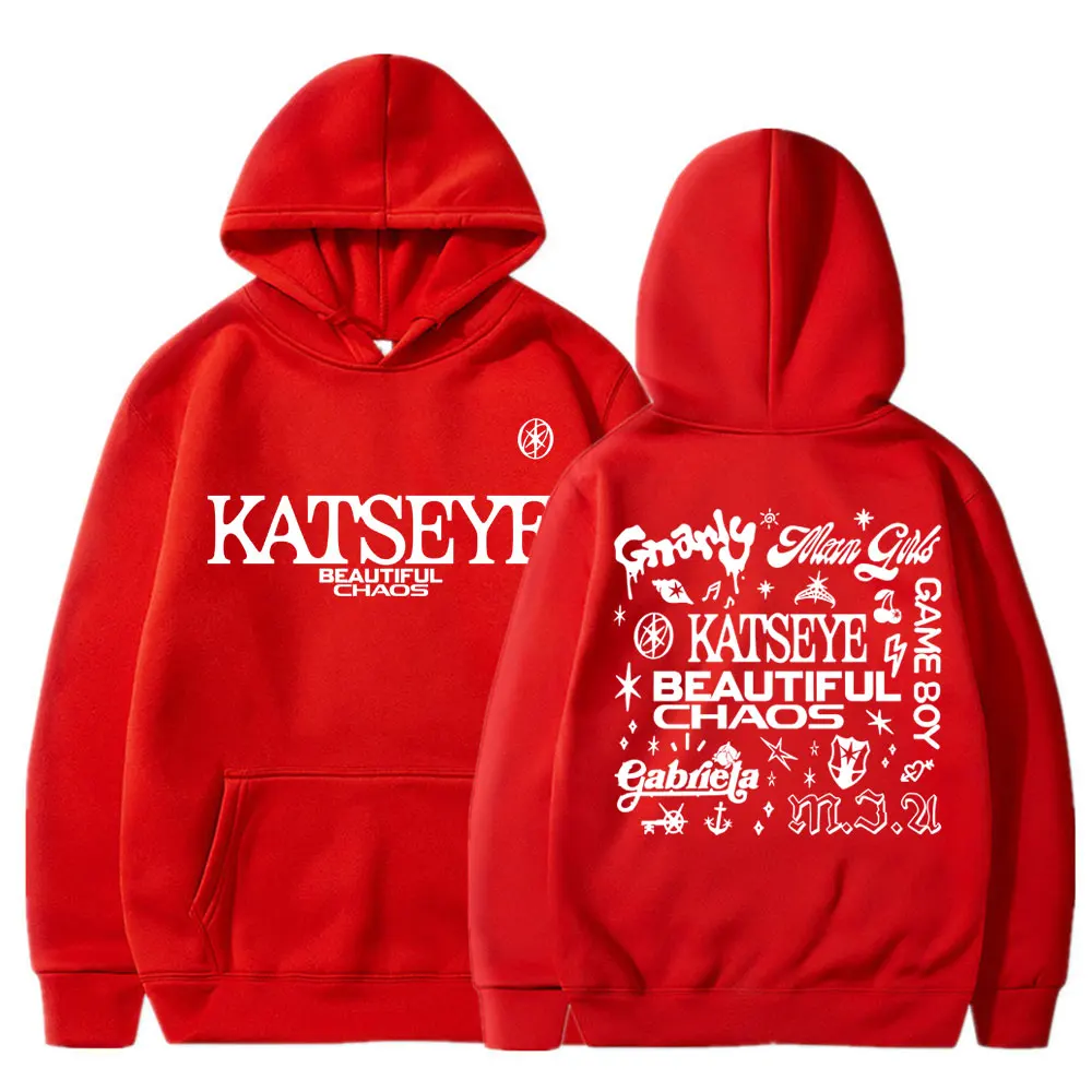 Kpop Katseye Beautiful Chaos Album Tour Hoodies Fashion Retro Harajuku Men Women Sportwear Fleece Oversized Tracksuit Streetwear