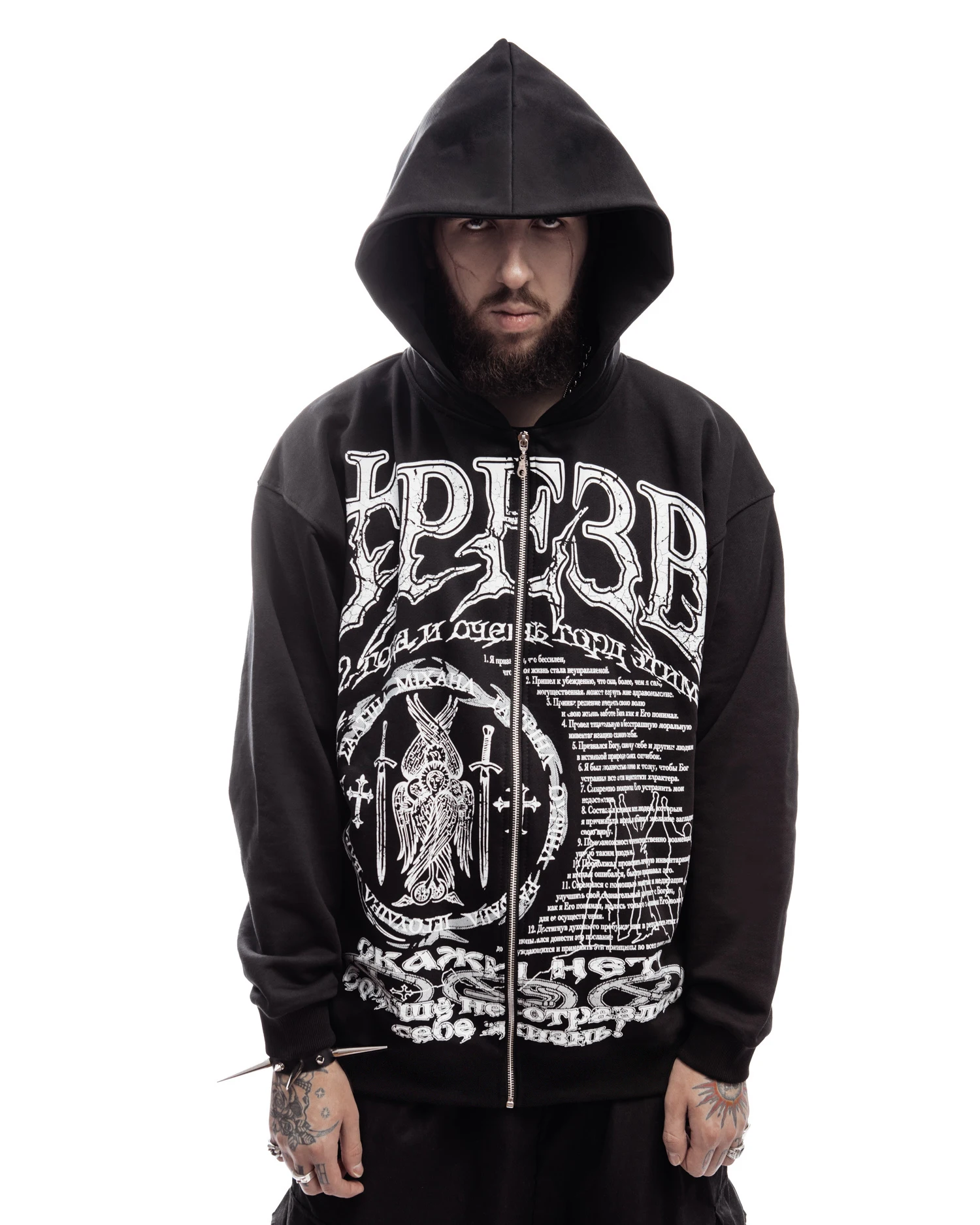Y2K Retro zip up Hoodie Men Sober Print Zipper Sweatshirts High Street Hip Hop Streetwear Oversized Korean Graphic Unisex Jacket